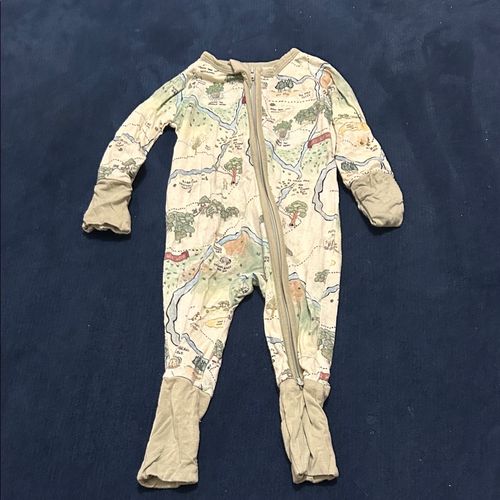 Adventure Map Print Kids Footie